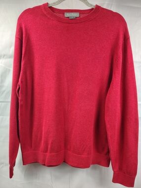 Daniel Cremieux Sweater Men's Large  Red Supima Cotton Long Sleeve Crew Neck